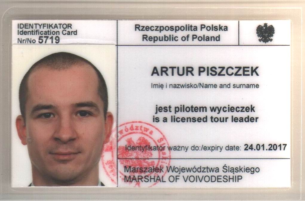 Artur Piszczek identyfikator Pilota Wycieczek